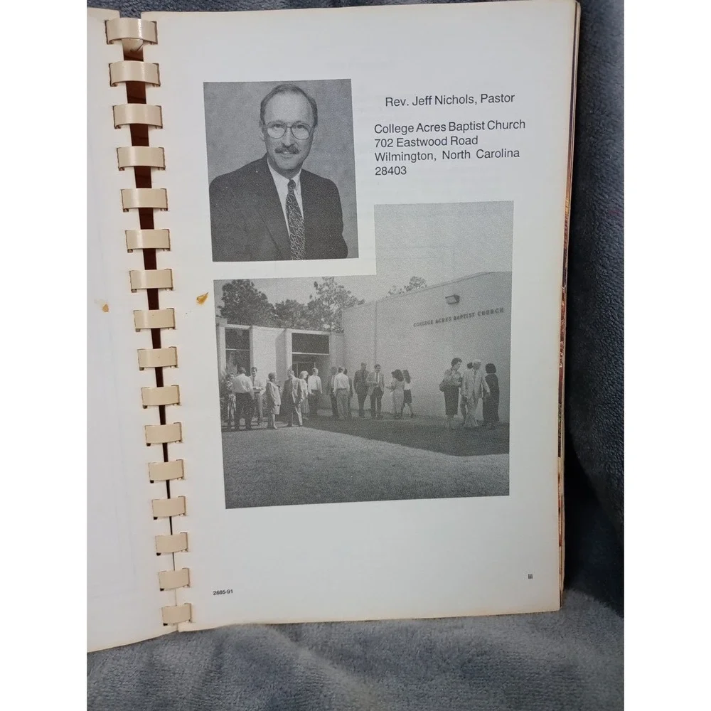 College Acres Baptist Church Cookbook Wilmington, NC 1991‎ Spiral Local Recipes
